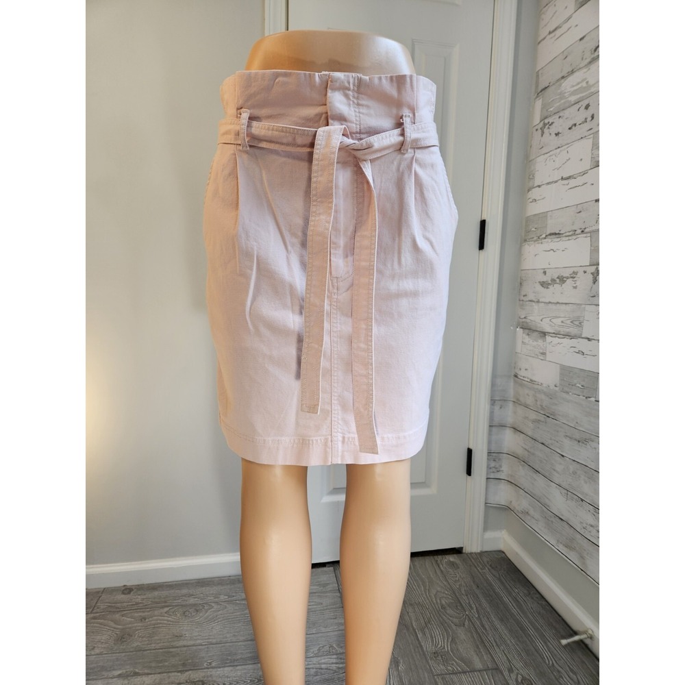 Gap Womens High Rise Paperbag Waist Mini Skirt Pink Tie Belt Size 6